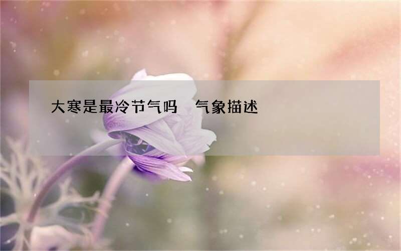 大寒是最冷节气吗 气象描述